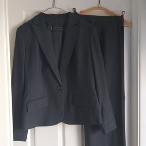 2 piece gray short waisted suit